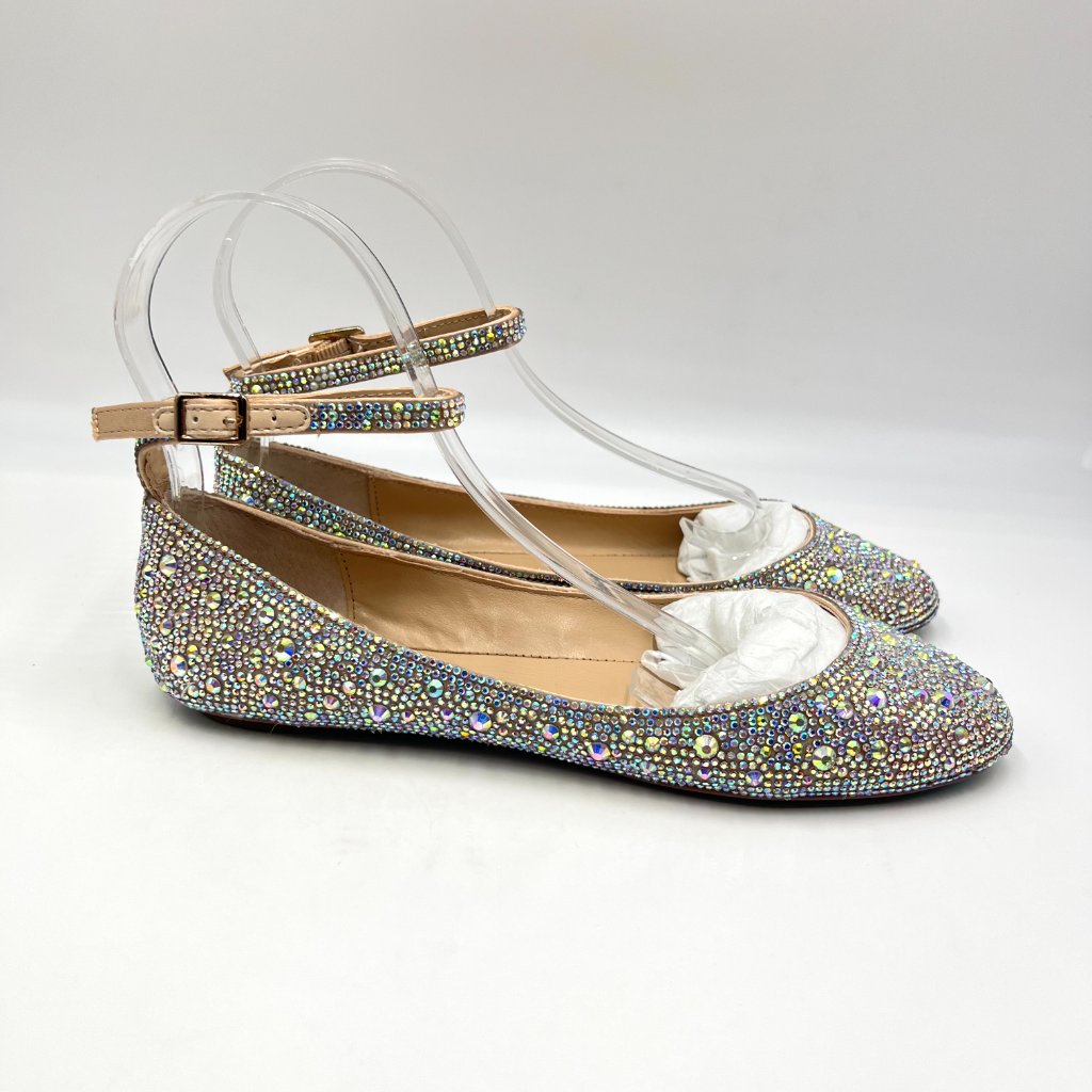 Betsey Johnson Womens Size 6 Ace Jewel Encrusted Sparkly Ballet Flats Shoes